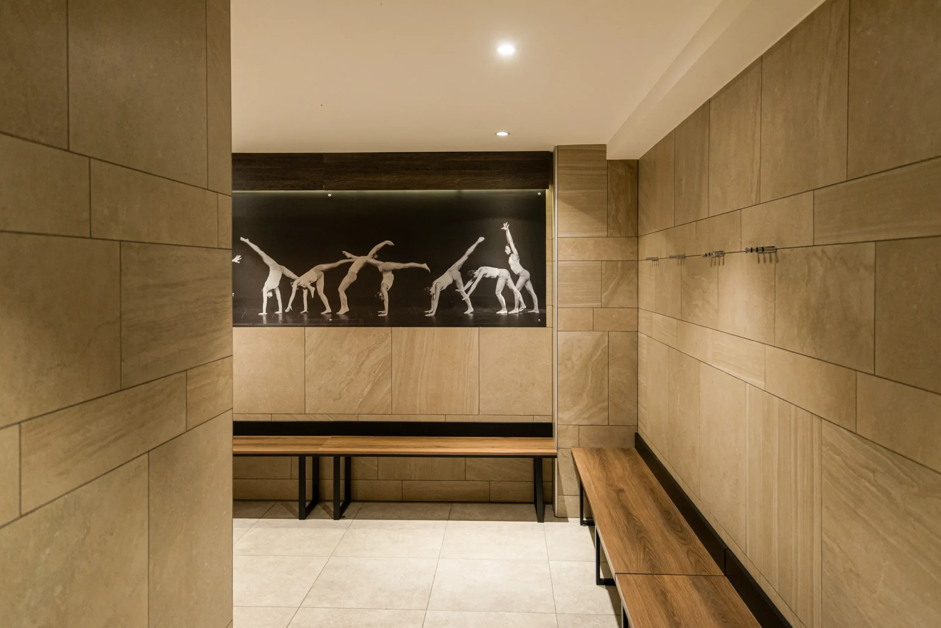 evo fitness basel gundeli locker room modern sleek design