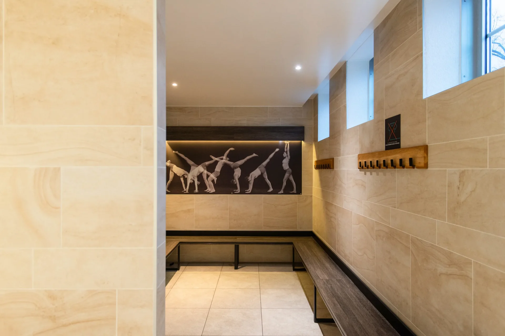 evo fitness geneva acacias changing room with wall art