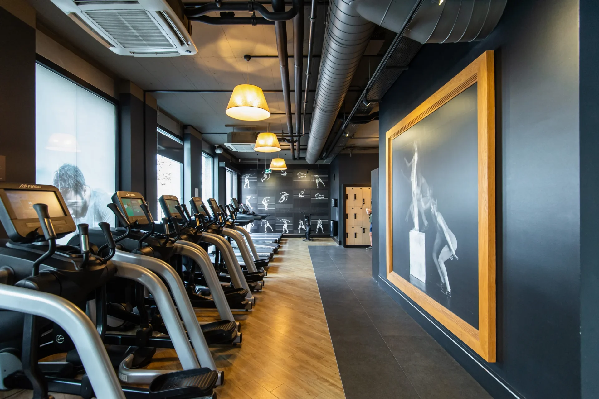 evo fitness geneva ceva cardio area treadmills window light