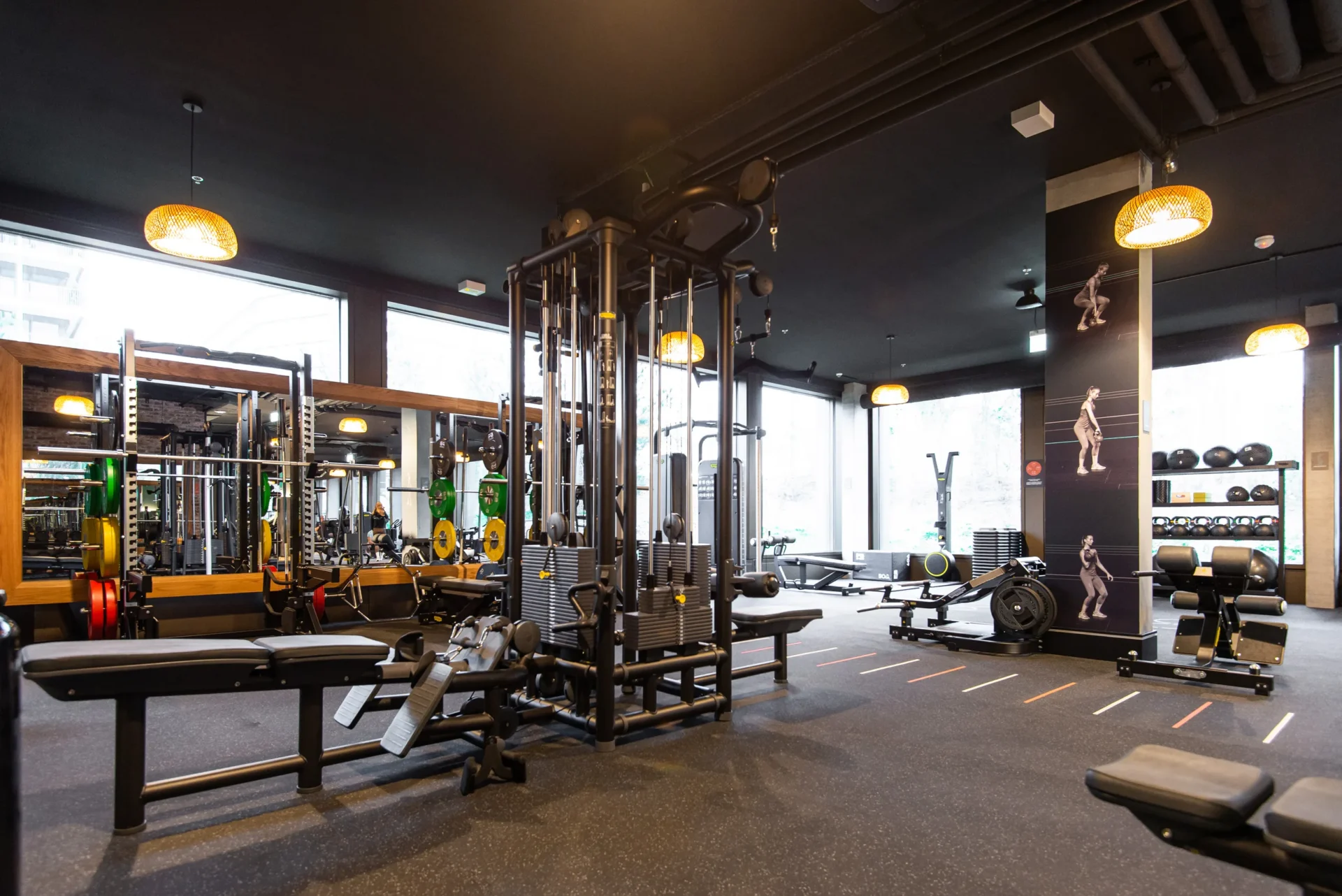 evo fitness geneva green village cable machine squat racks benches