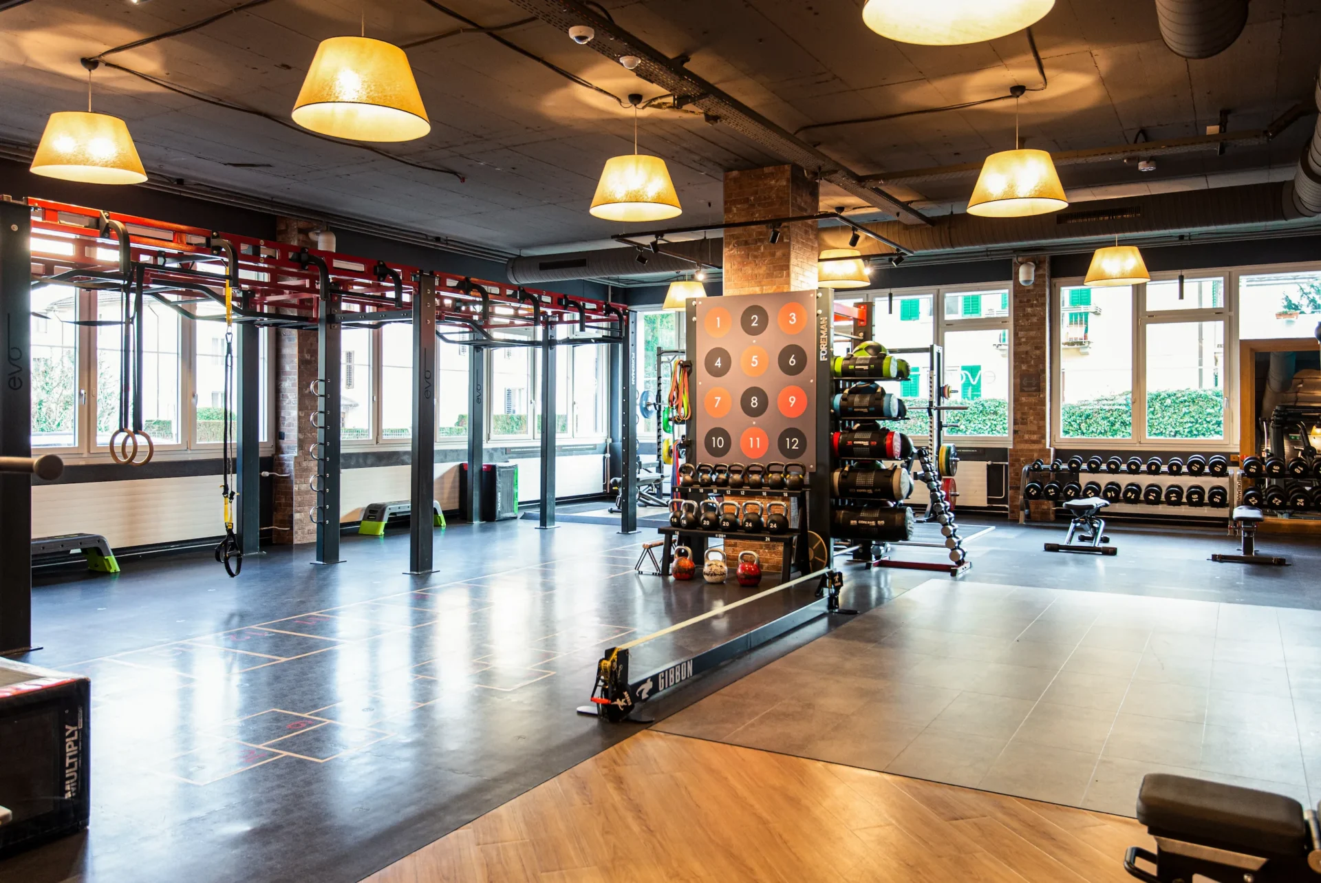 evo fitness zurich enge functional area trx rig plyo boxes
